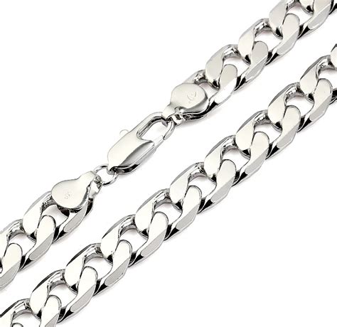 18k white gold necklace men|men's white gold necklace chains.